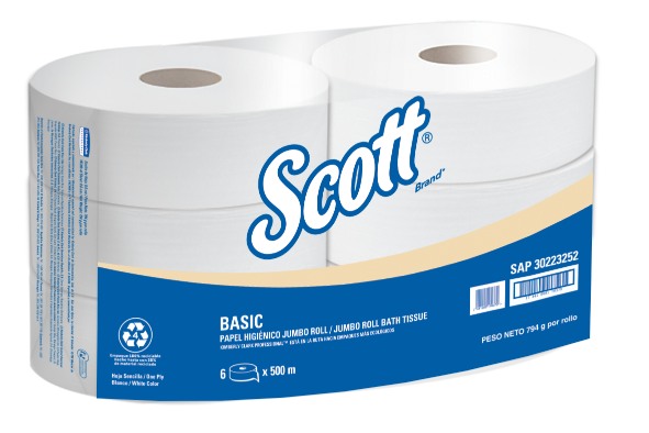 PAPEL HIG. JUMBO ROLL 6X1X500